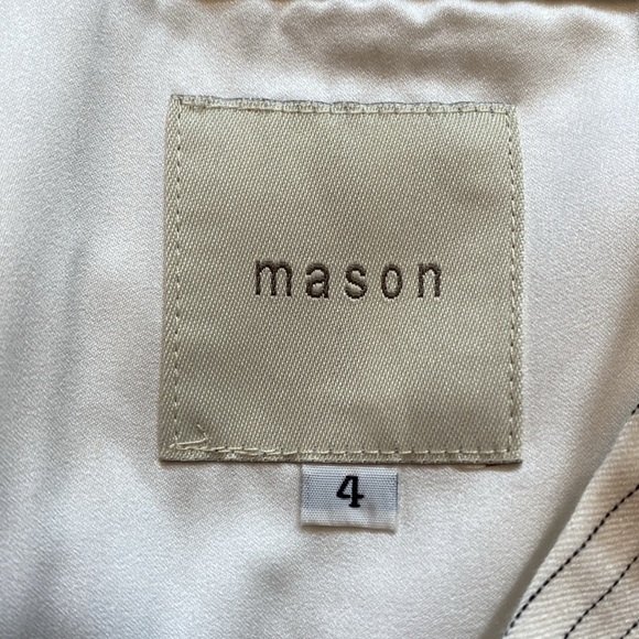 Mason by Michelle Mason Cut Out Pinstripe Mini Skirt sz 4 - Picture 3 of 9